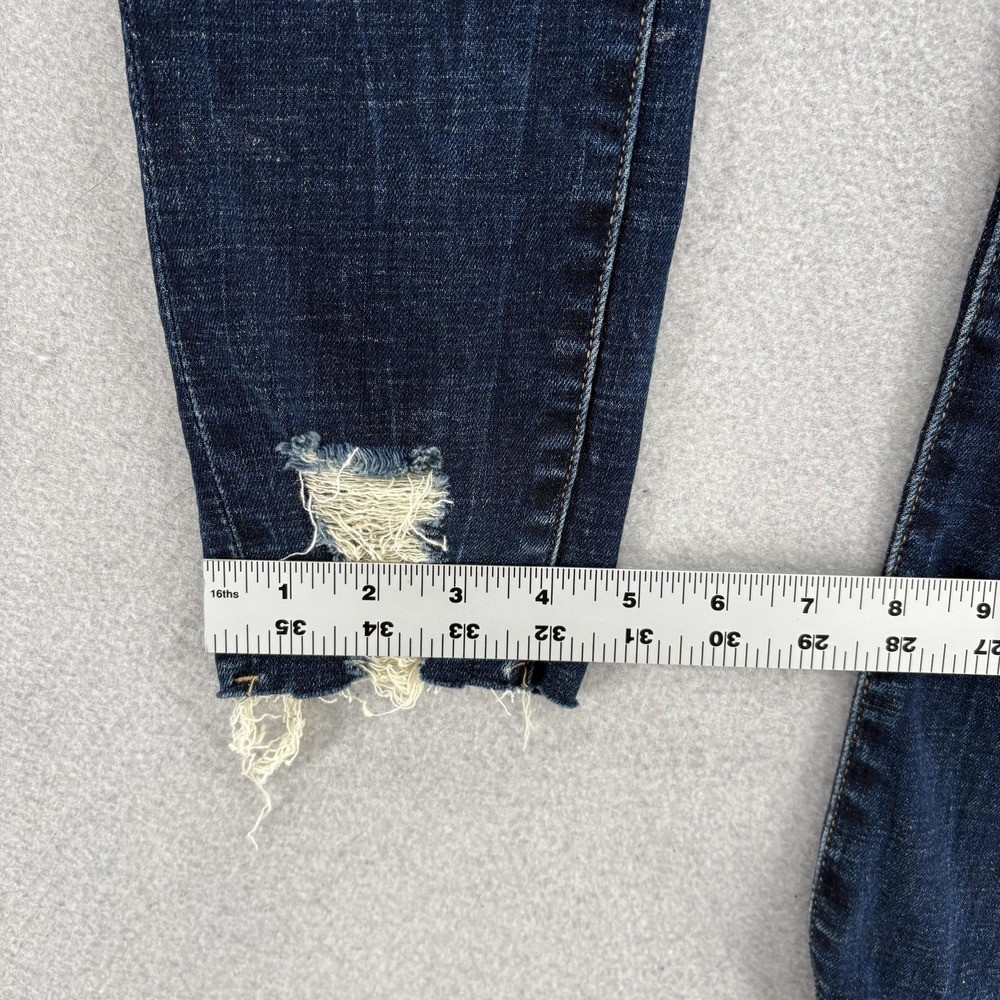 Buckle Black Ankle Skinny Jeans Womens 25x27 Blue Distressed Stretch Denim Y2K - Picture 10 of 13